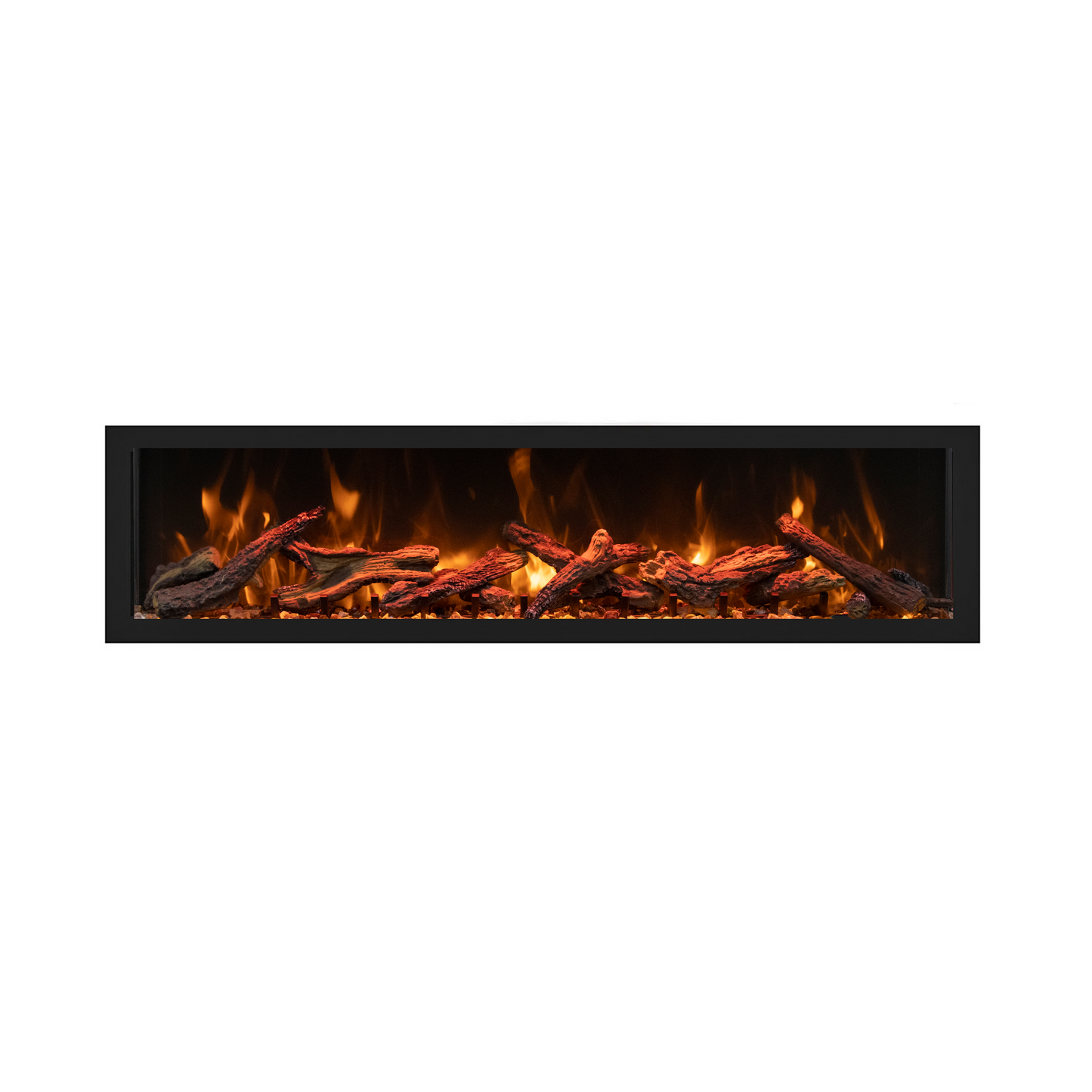 Remii by Amantii Extra Tall Series 65" Built-in Electric Fireplace With Black Steel Surround