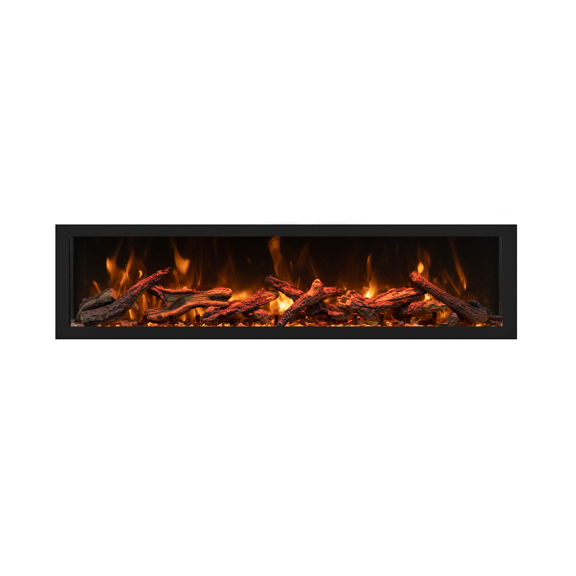 Remii by Amantii Extra Tall Series 65" Built-in Electric Fireplace With Black Steel Surround