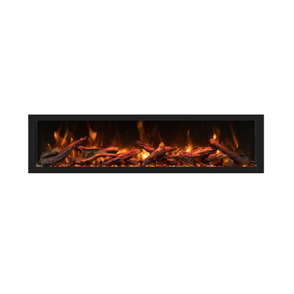 Remii by Amantii Extra Tall Series 65" Built-in Electric Fireplace With Black Steel Surround