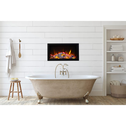 Remii by Amantii Extra Tall Series 65" Built-in Electric Fireplace With Black Steel Surround