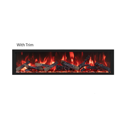 Remii by Amantii Extra Tall Series 65" Built-in Electric Fireplace With Black Steel Surround