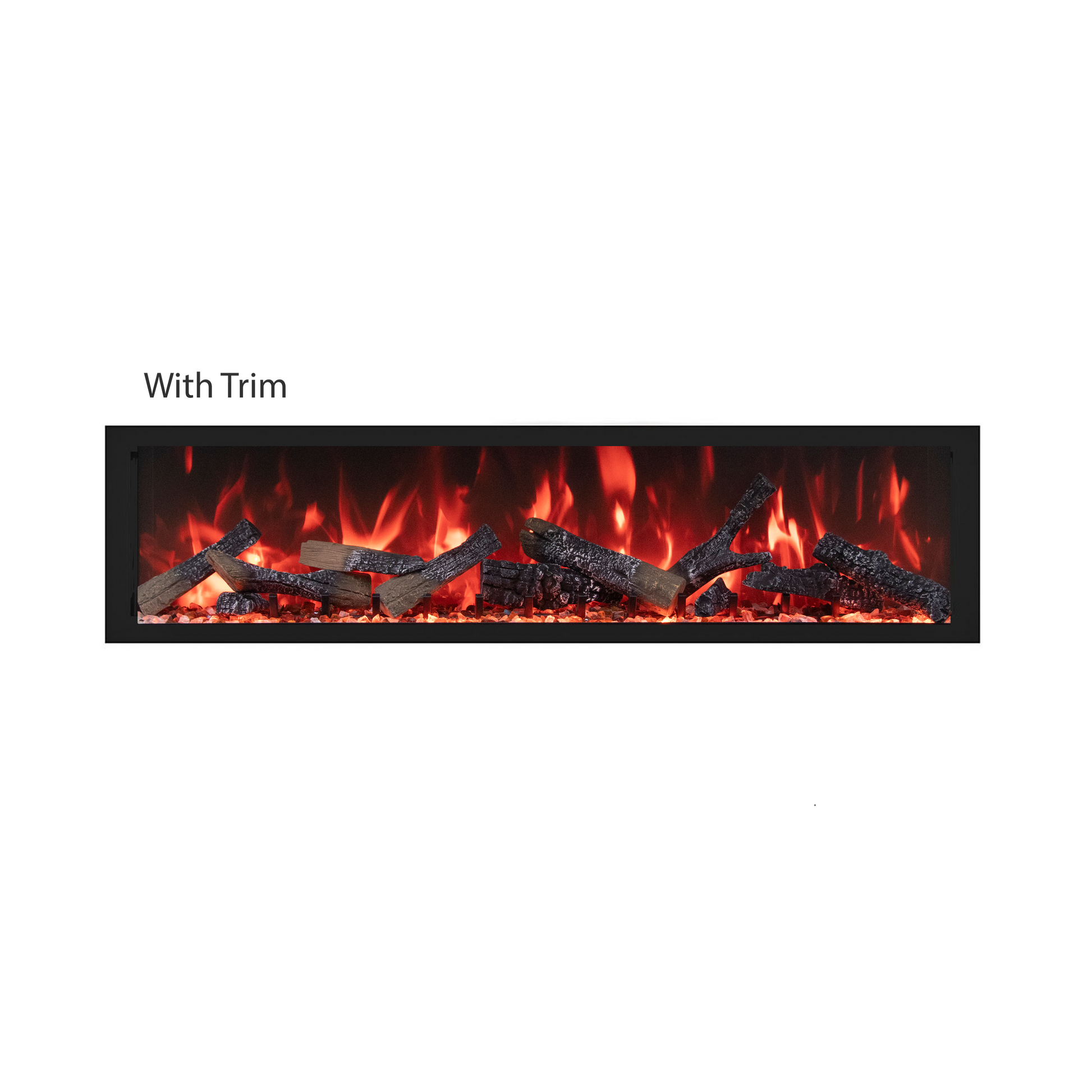 Remii by Amantii Extra Tall Series 65" Built-in Electric Fireplace With Black Steel Surround