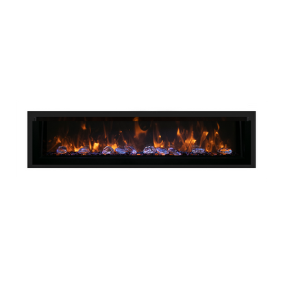 Remii by Amantii Extra Tall Series 65" Built-in Electric Fireplace With Black Steel Surround