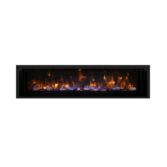 Remii by Amantii Extra Tall Series 65" Built-in Electric Fireplace With Black Steel Surround