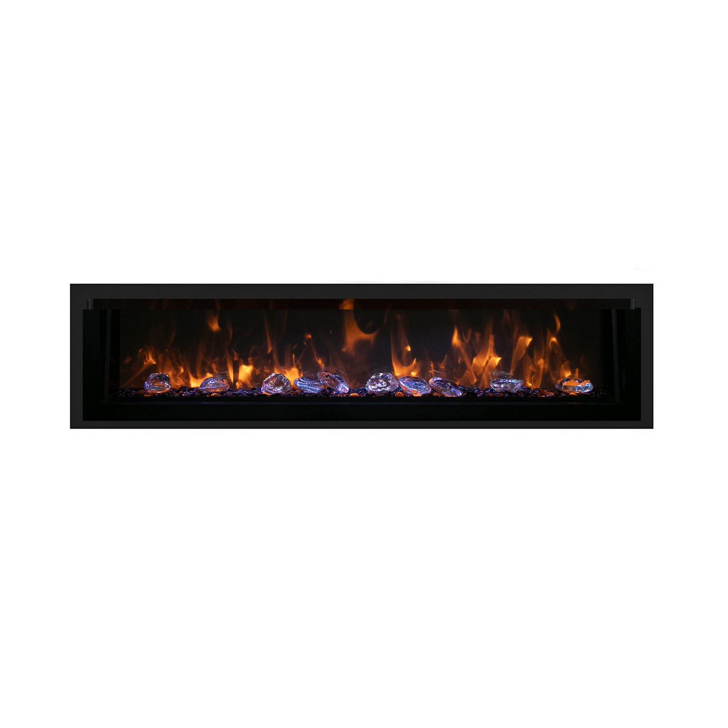 Remii by Amantii Extra Tall Series 65" Built-in Electric Fireplace With Black Steel Surround