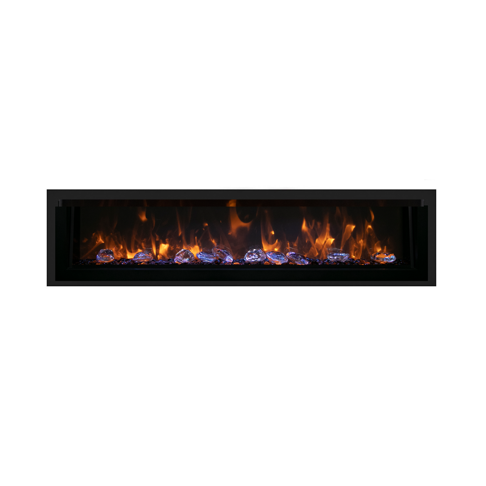 Remii by Amantii Extra Tall Series 65" Built-in Electric Fireplace With Black Steel Surround
