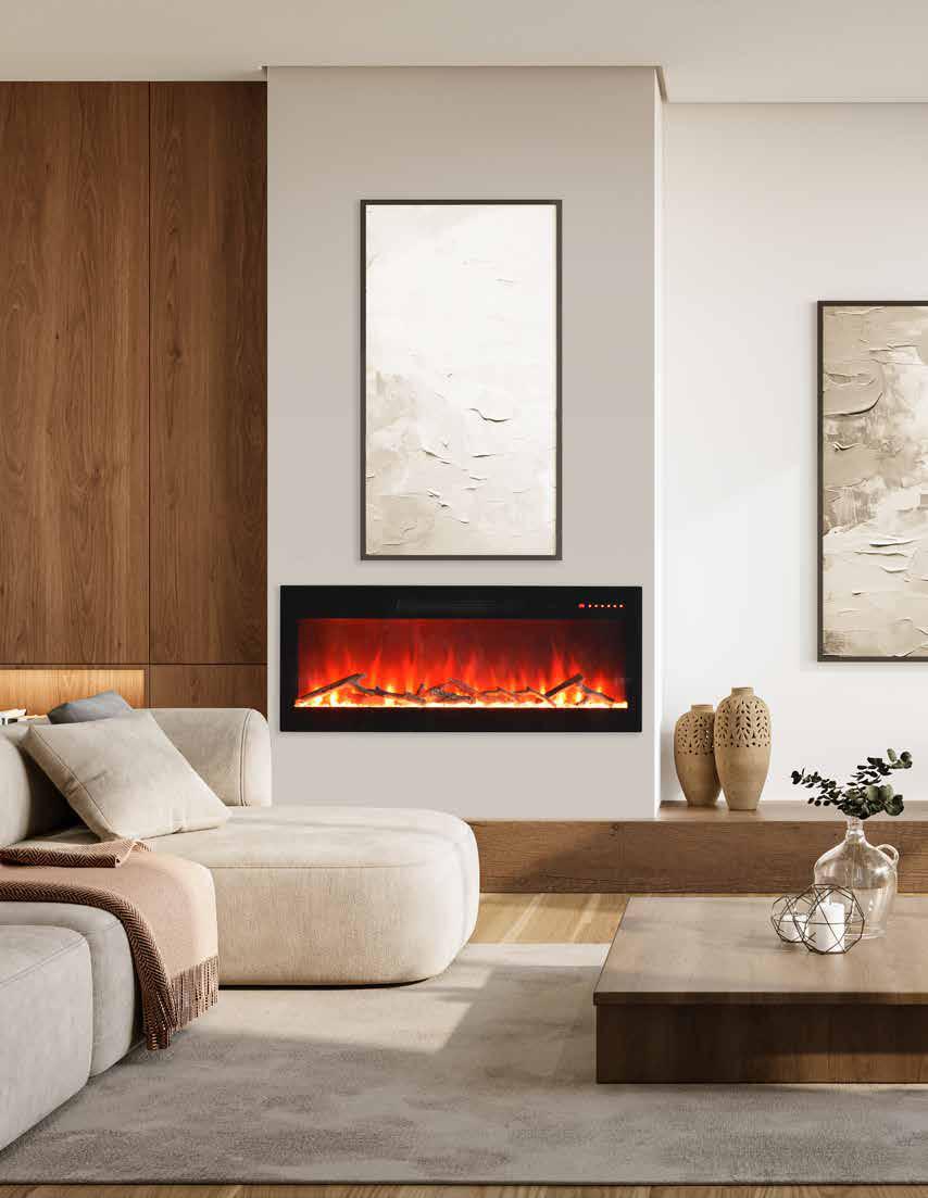Remii by Amantii Horizon 42" WiFi-Enabled Wall-Mounted Electric Fireplace With Clear Glass Media