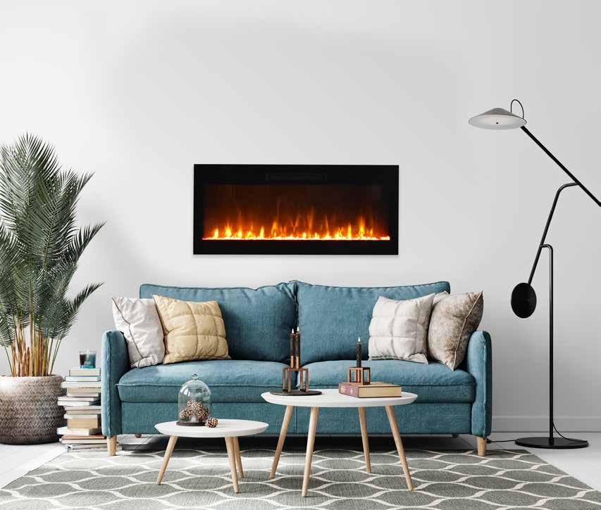 Remii by Amantii Horizon 60" WiFi-Enabled Wall-Mounted Electric Fireplace With Clear Glass Media