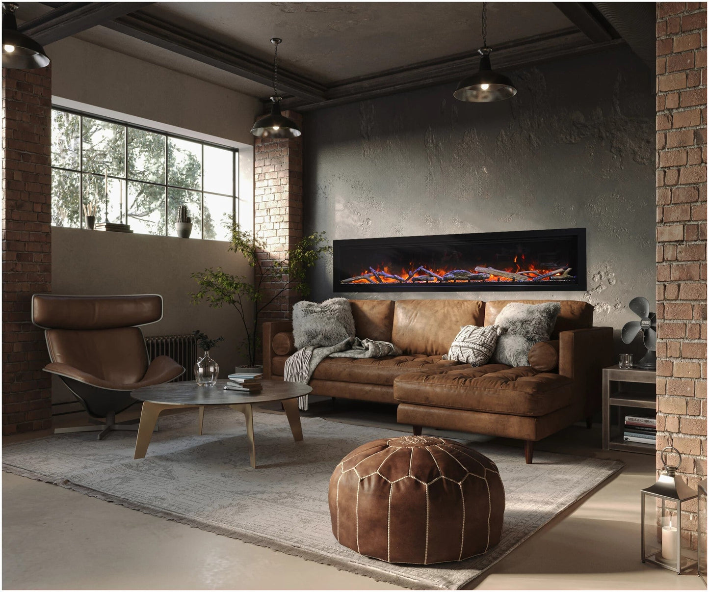 Remii by Amantii Wall Mount Lumina 88" Indoor / Outdoor Built-in Smart Electric Fireplace