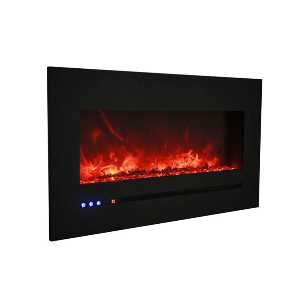 Sierra Flame by Amantii 26" Wall Mount/Flush Mount Electric Fireplace with Deep Charcoal Colored Steel Surround