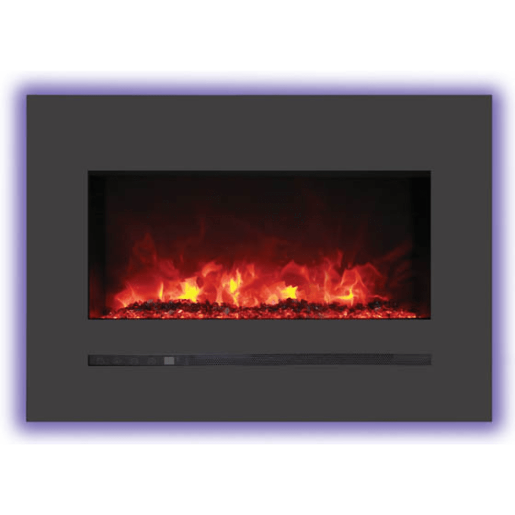 Sierra Flame by Amantii 26" Wall Mount/Flush Mount Electric Fireplace with Deep Charcoal Colored Steel Surround