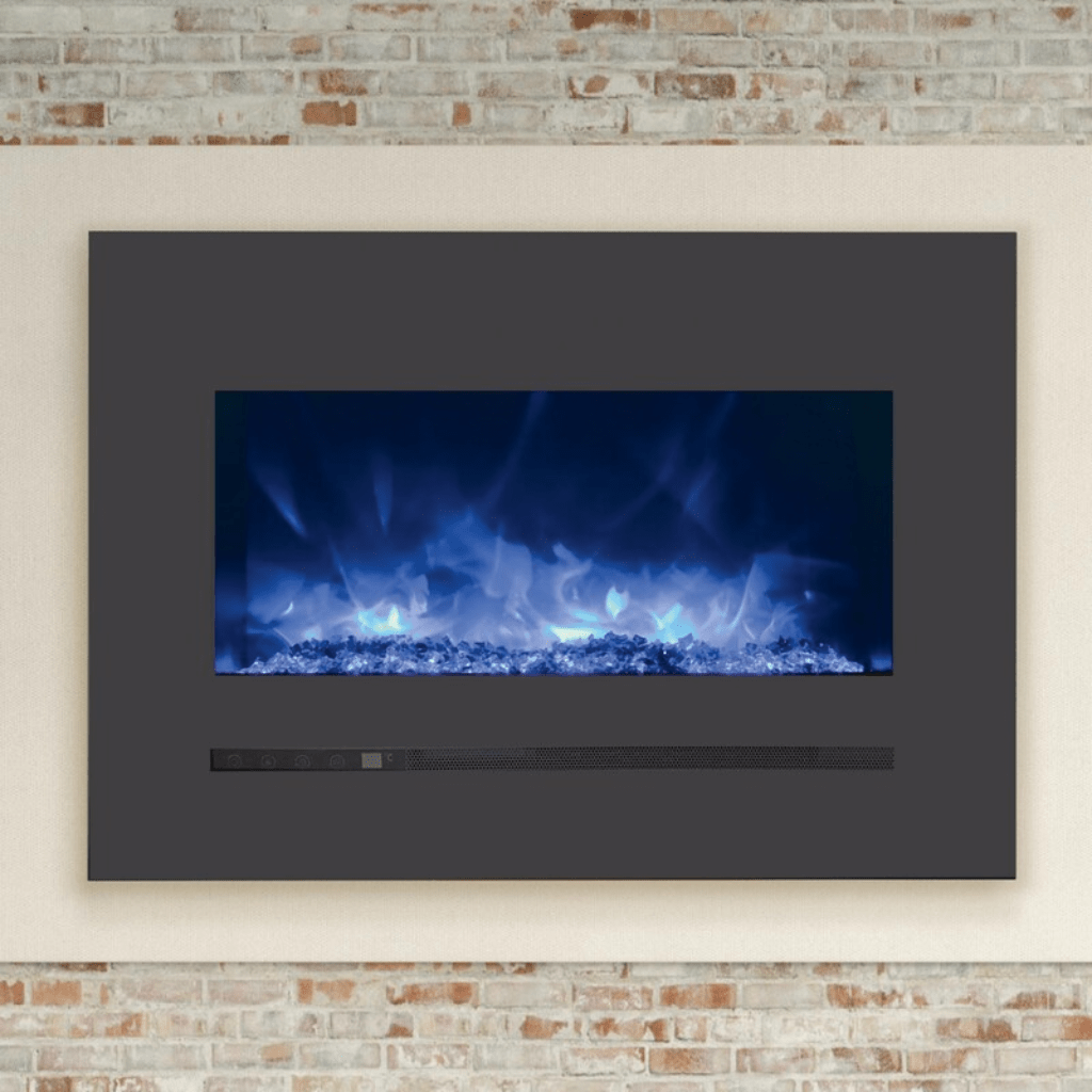 Sierra Flame by Amantii 26" Wall Mount/Flush Mount Electric Fireplace with Deep Charcoal Colored Steel Surround