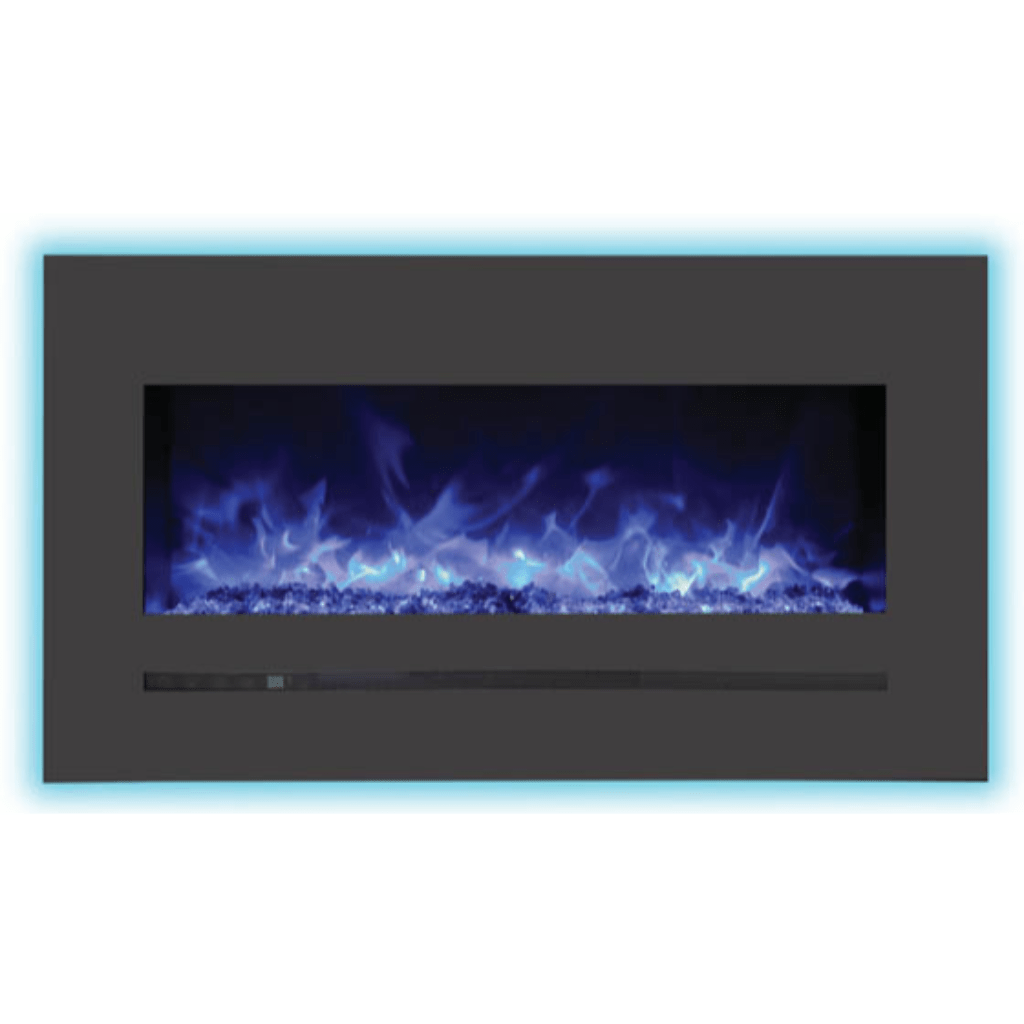 Sierra Flame by Amantii 34" Wall Mount/Flush Mount Electric Fireplace with Deep Charcoal Colored Steel Surround