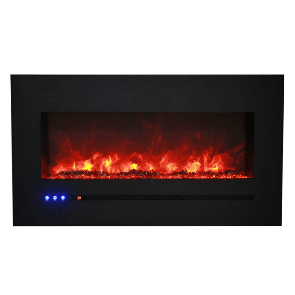 Sierra Flame by Amantii 34" Wall Mount/Flush Mount Electric Fireplace with Deep Charcoal Colored Steel Surround