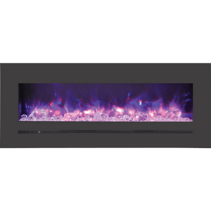 Sierra Flame by Amantii 48" Wall Mount/Flush Mount Electric Fireplace with Deep Charcoal Colored Steel Surround