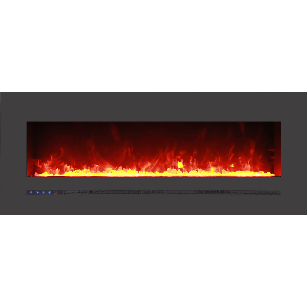 Sierra Flame by Amantii 48" Wall Mount/Flush Mount Electric Fireplace with Deep Charcoal Colored Steel Surround