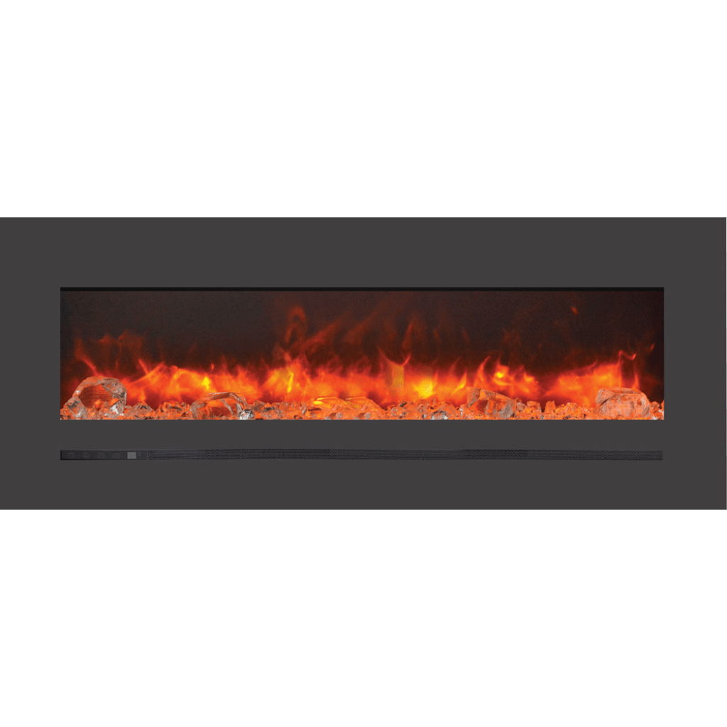 Sierra Flame by Amantii 48" Wall Mount/Flush Mount Electric Fireplace with Deep Charcoal Colored Steel Surround