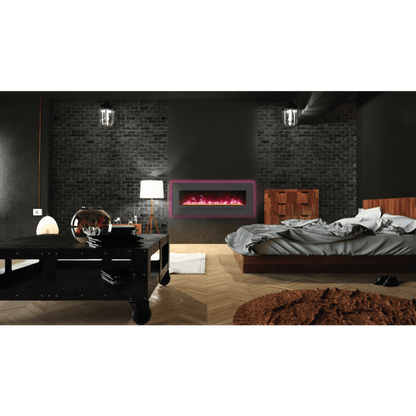 Sierra Flame by Amantii 48" Wall Mount/Flush Mount Electric Fireplace with Deep Charcoal Colored Steel Surround