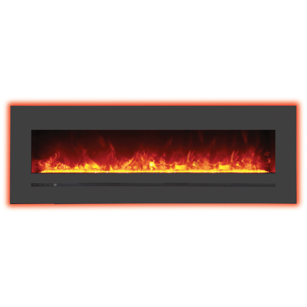 Sierra Flame by Amantii 60" Wall Mount/Flush Mount Electric Fireplace with Deep Charcoal Colored Steel Surround