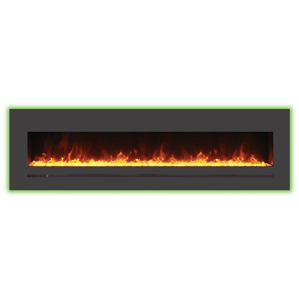 Sierra Flame by Amantii 72" Wall Mount/Flush Mount Electric Fireplace with Deep Charcoal Colored Steel Surround