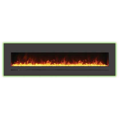 Sierra Flame by Amantii 72" Wall Mount/Flush Mount Electric Fireplace with Deep Charcoal Colored Steel Surround