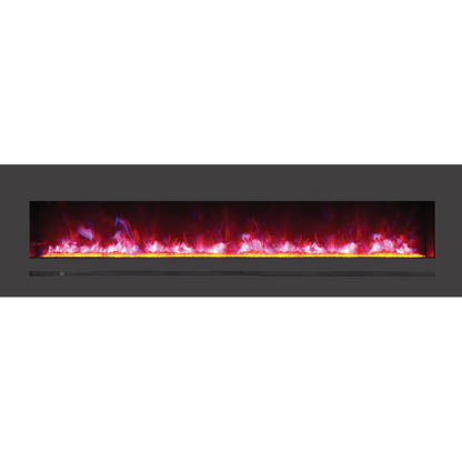 Sierra Flame by Amantii 72" Wall Mount/Flush Mount Electric Fireplace with Deep Charcoal Colored Steel Surround