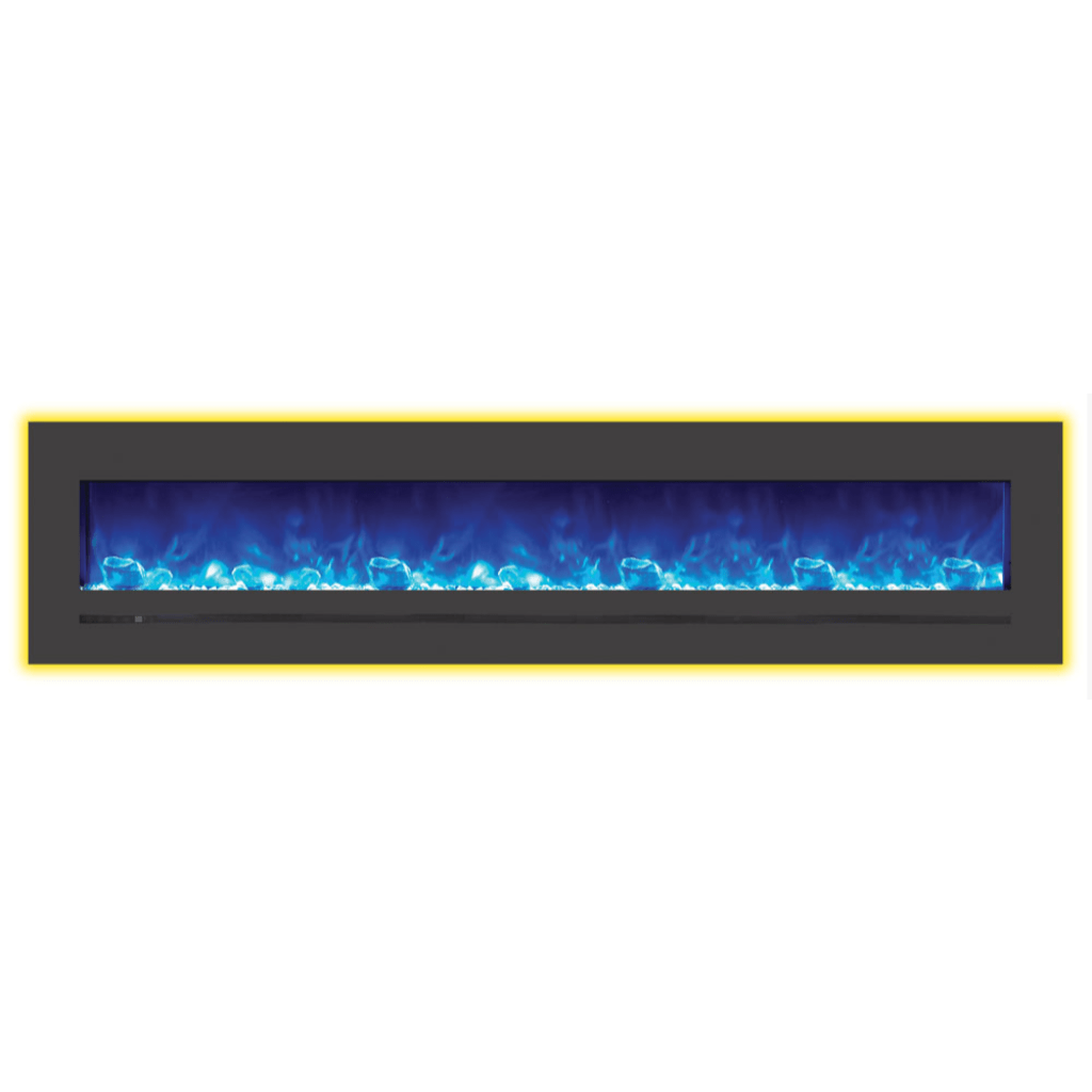 Sierra Flame by Amantii 88" Wall Mount/Flush Mount Electric Fireplace with Deep Charcoal Colored Steel Surround