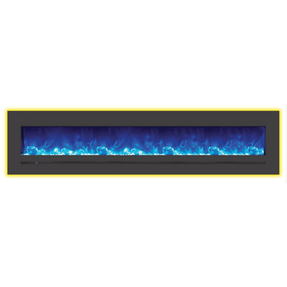 Sierra Flame by Amantii 88" Wall Mount/Flush Mount Electric Fireplace with Deep Charcoal Colored Steel Surround