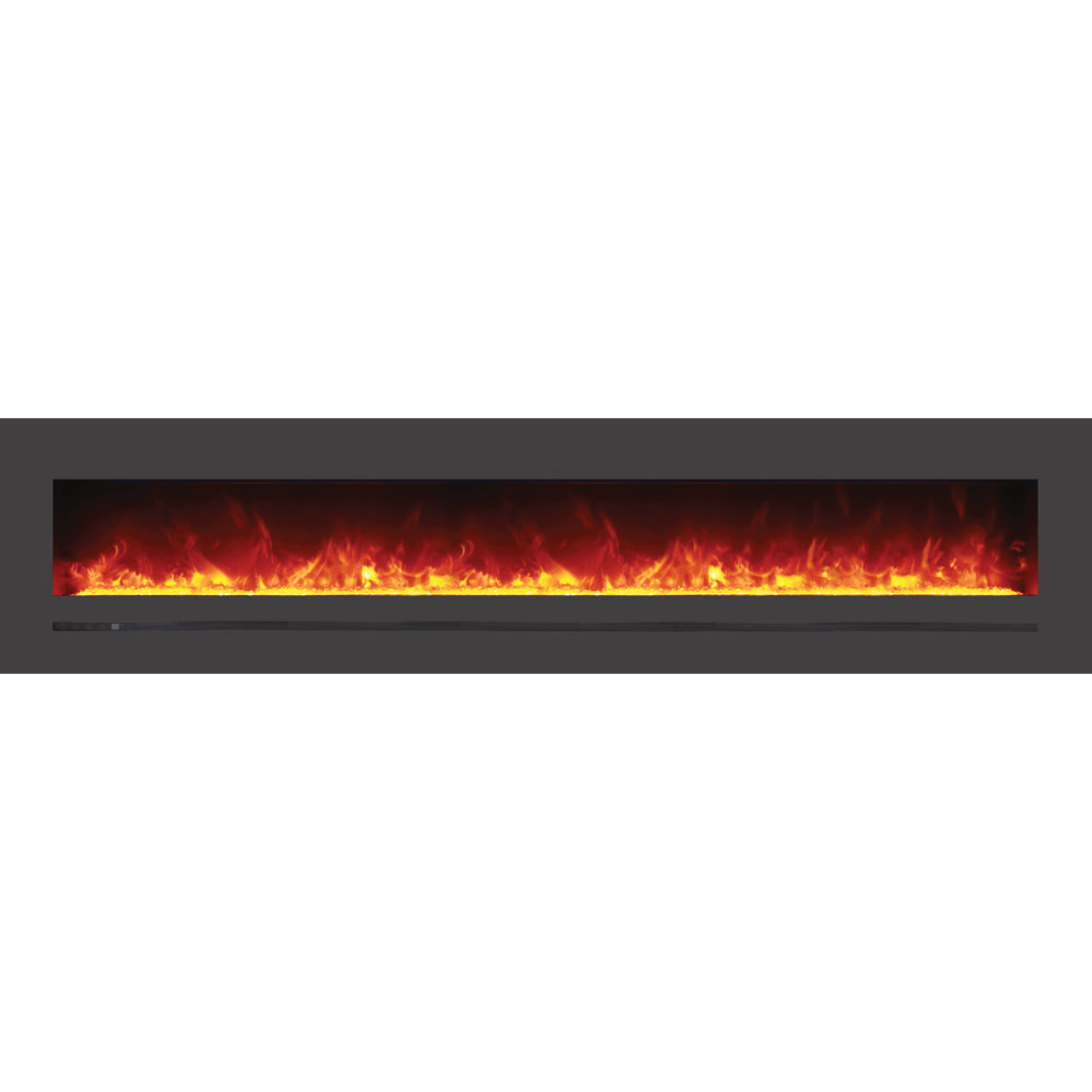 Sierra Flame by Amantii 88" Wall Mount/Flush Mount Electric Fireplace with Deep Charcoal Colored Steel Surround