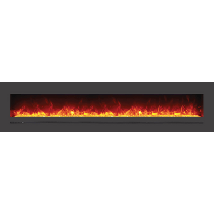 Sierra Flame by Amantii 88" Wall Mount/Flush Mount Electric Fireplace with Deep Charcoal Colored Steel Surround