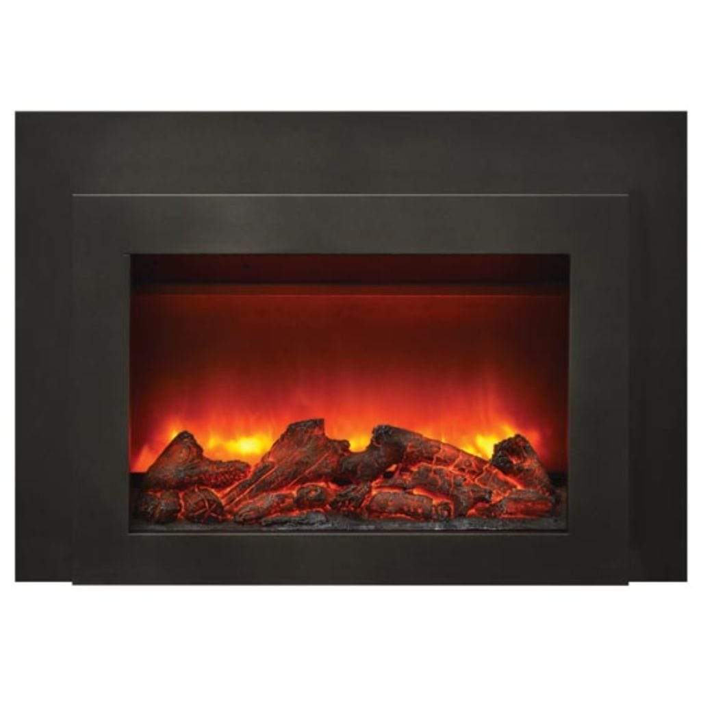 Sierra Flame by Amantii Deep 30"/34" Electric Fireplace Insert with Black Steel Surround