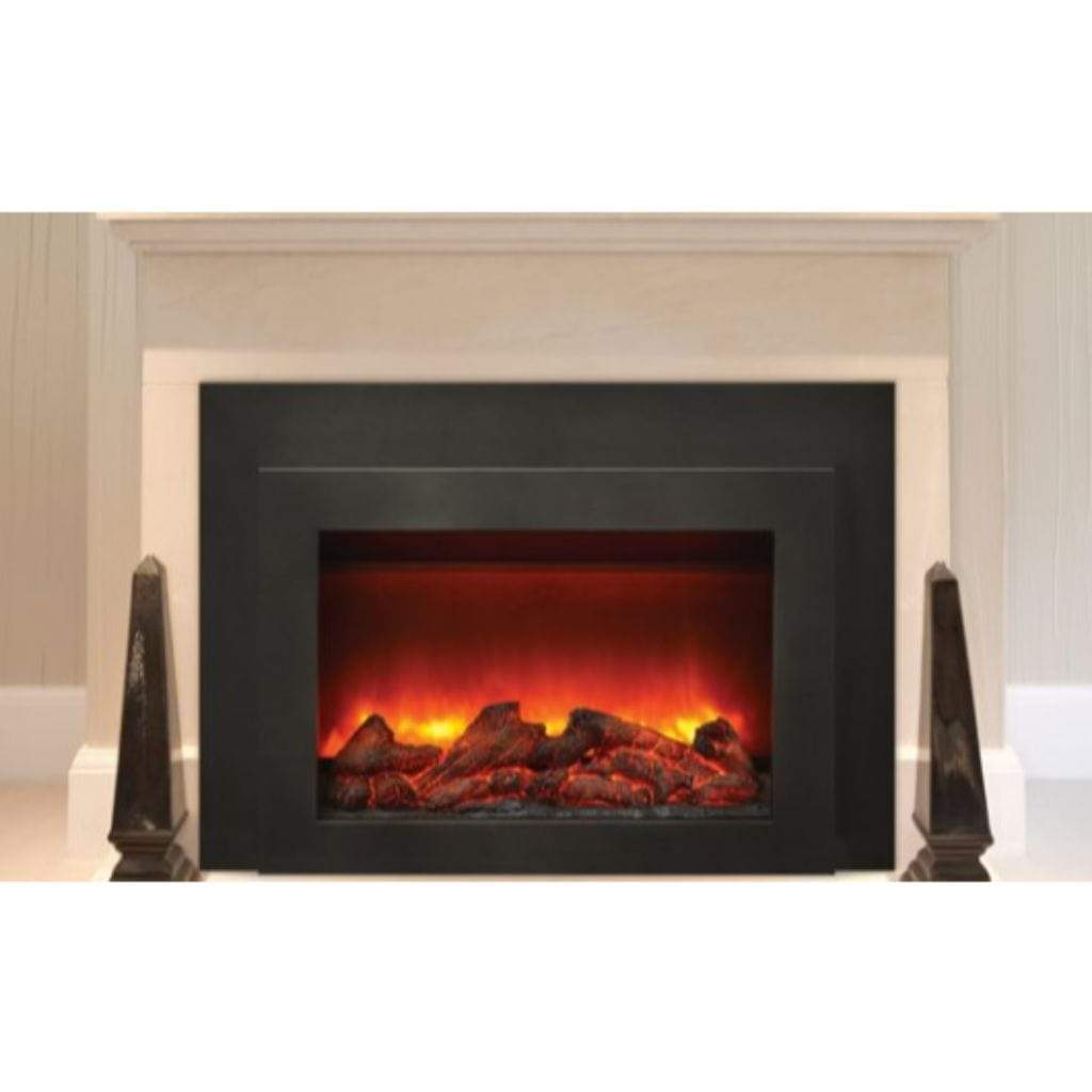 Sierra Flame by Amantii Deep 30"/34" Electric Fireplace Insert with Black Steel Surround