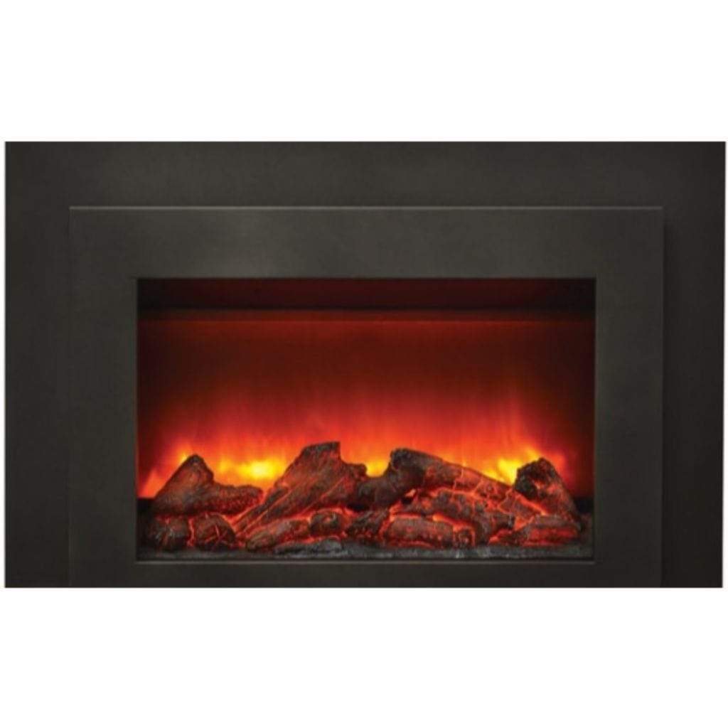 Sierra Flame by Amantii Deep 30"/34" Electric Fireplace Insert with Black Steel Surround