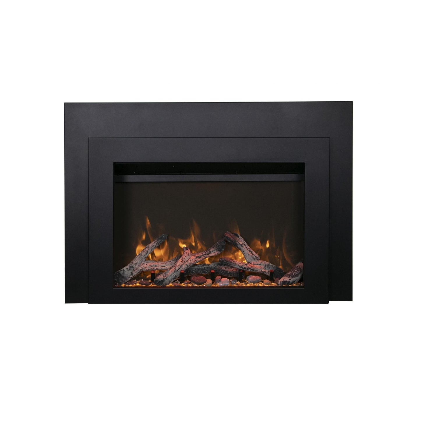 Sierra Flame by Amantii Insert Series 34" Electric Fireplace Insert With Black Steel Surround