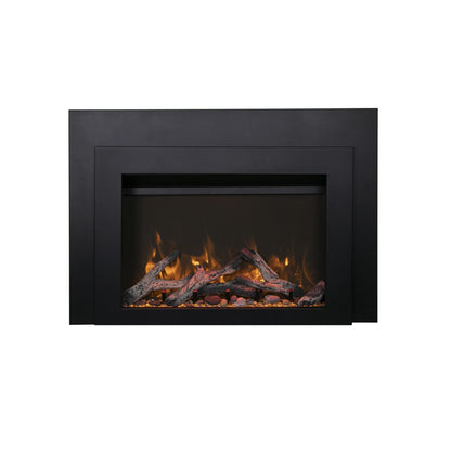 Sierra Flame by Amantii Insert Series 34" Electric Fireplace Insert With Black Steel Surround