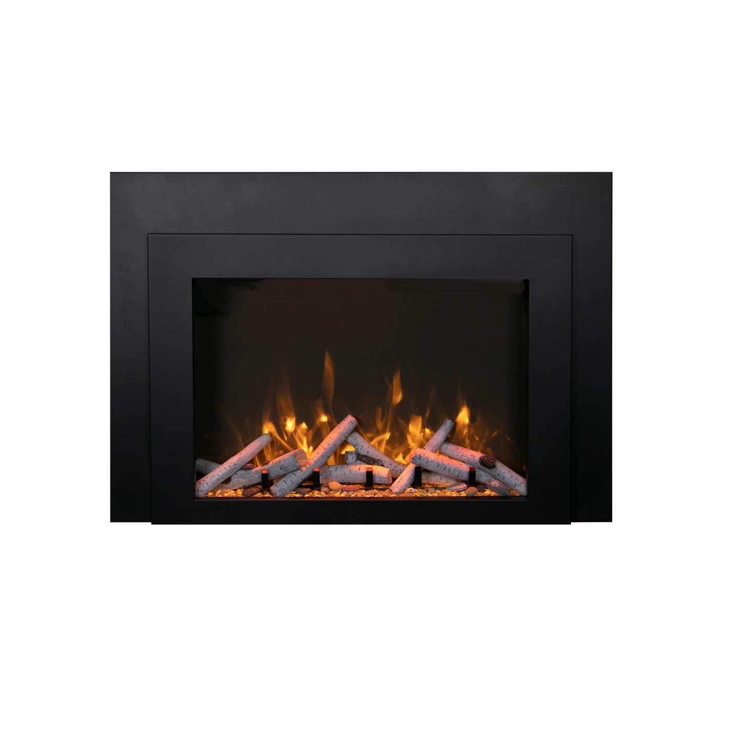 Sierra Flame by Amantii Insert Series 34" Electric Fireplace Insert With Black Steel Surround