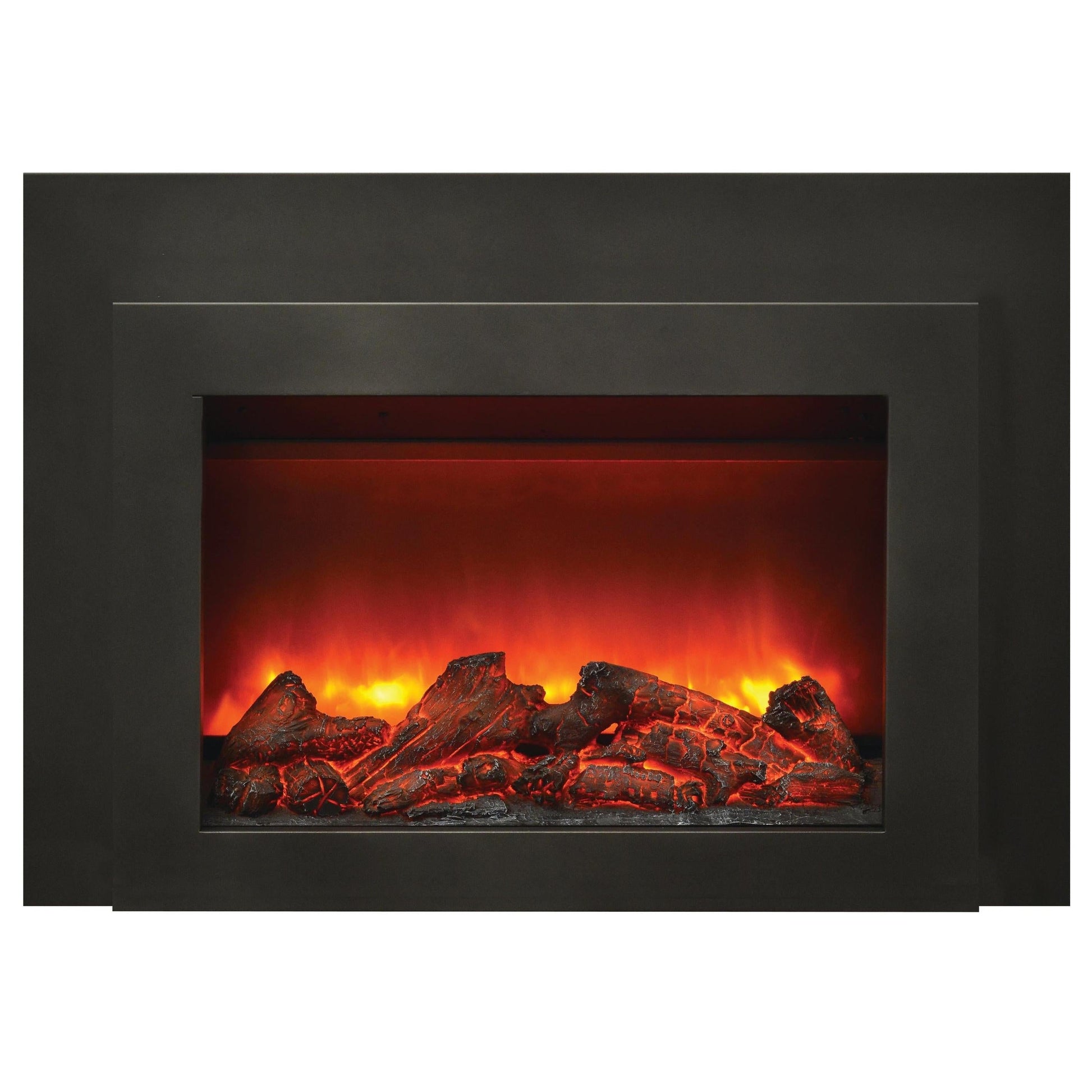 Sierra Flame by Amantii Insert Series 34" Electric Fireplace Insert With Black Steel Surround