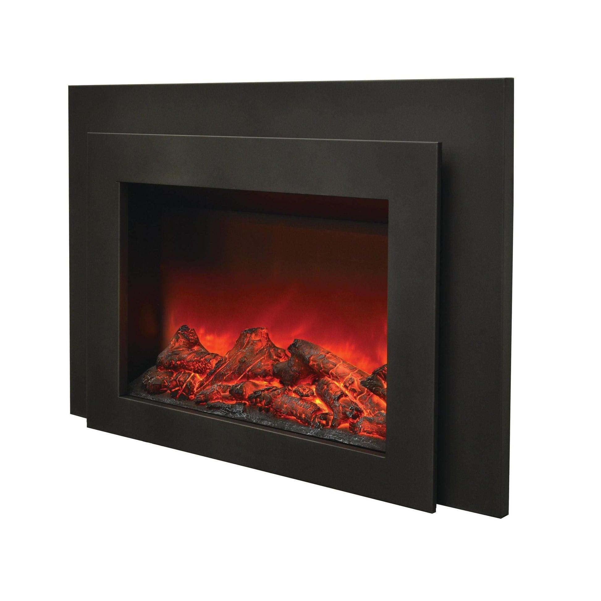 Sierra Flame by Amantii Insert Series 34" Electric Fireplace Insert With Black Steel Surround