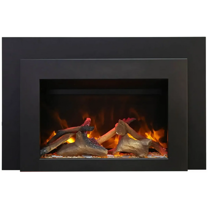 Sierra Flame by Amantii Insert Series 34" Electric Fireplace Insert With Black Steel Surround