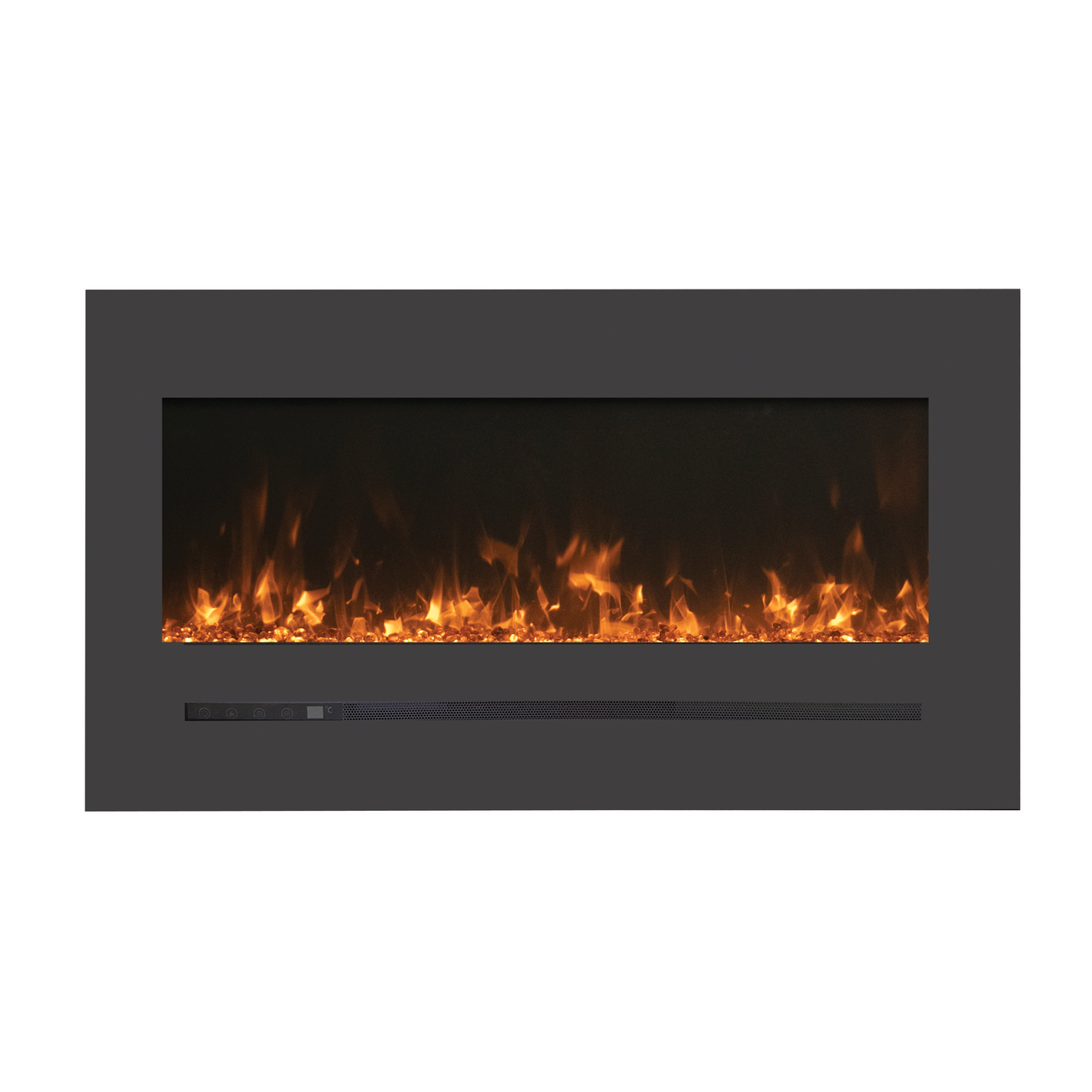 Sierra Flame by Amantii Wall Mount/Flush Mount 48" Electric Fireplace With Deep Charcoal Colored Steel Surround and Glass Media