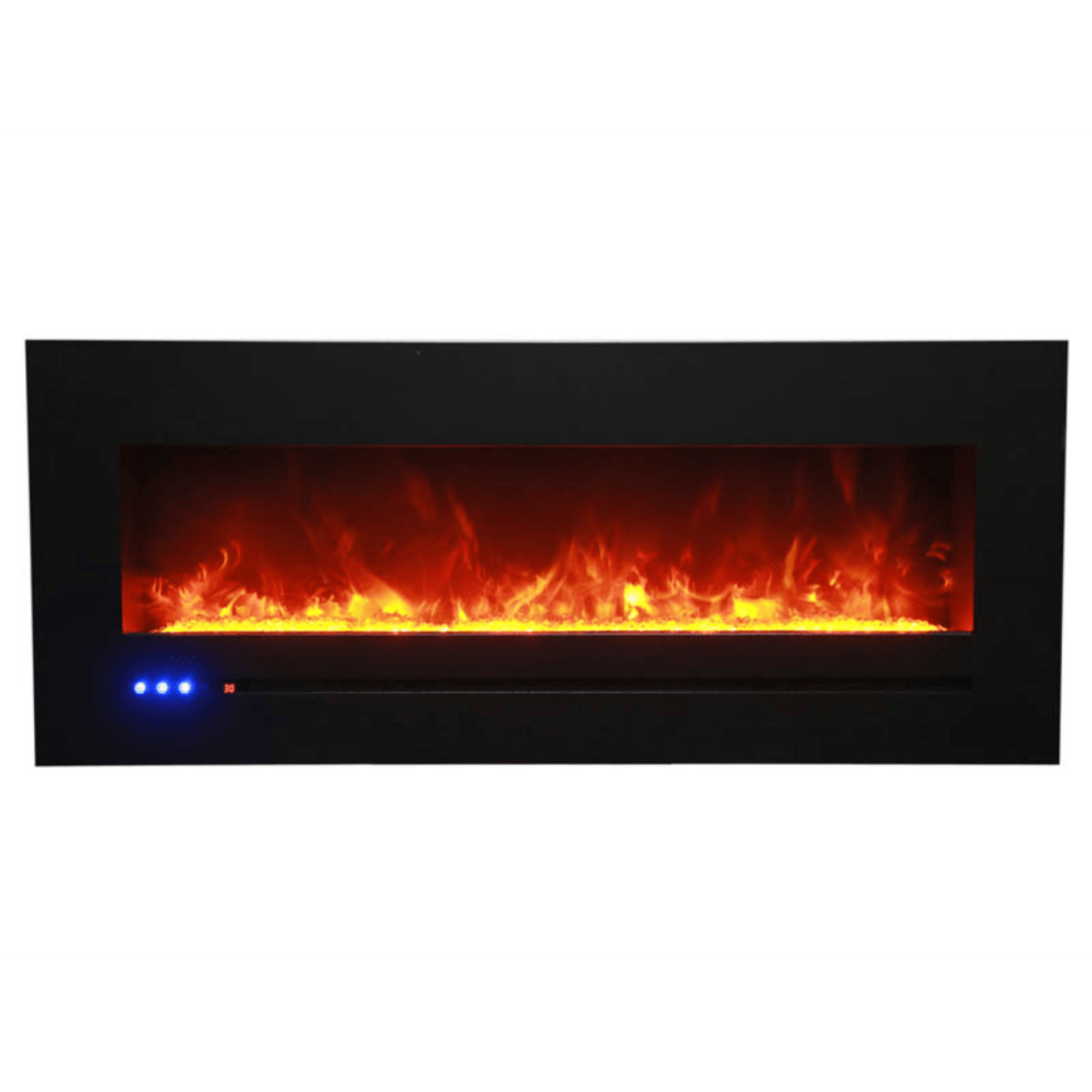 Sierra Flame by Amantii Wall Mount/Flush Mount 88" Electric Fireplace With Deep Charcoal Colored Steel Surround and Glass Media