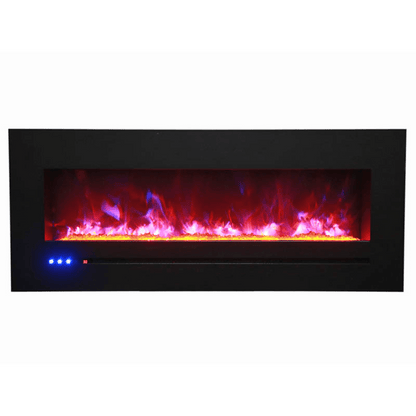 Sierra Flame by Amantii Wall Mount/Flush Mount 88" Electric Fireplace With Deep Charcoal Colored Steel Surround and Glass Media