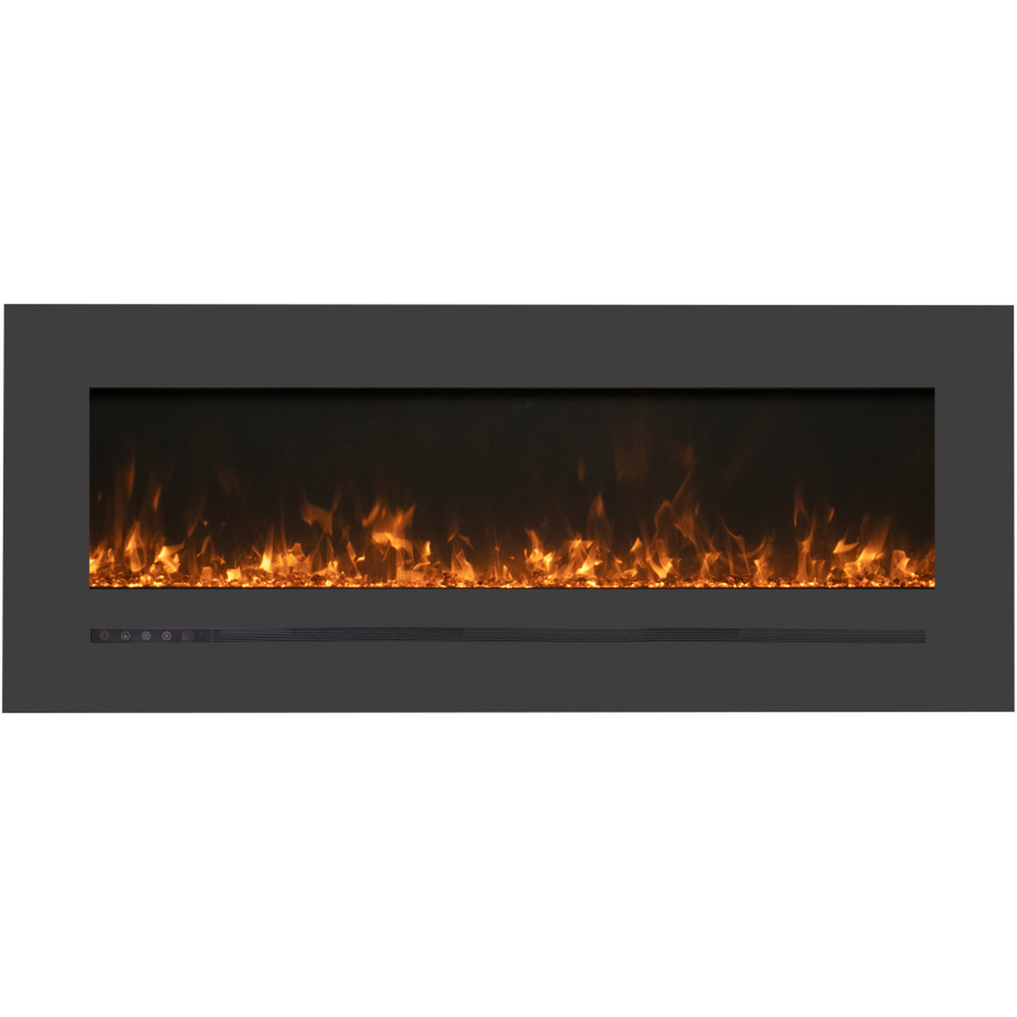 Sierra Flame by Amantii Wall Mount/Flush Mount 34" Electric Fireplace With Deep Charcoal Colored Steel Surround and Glass Media