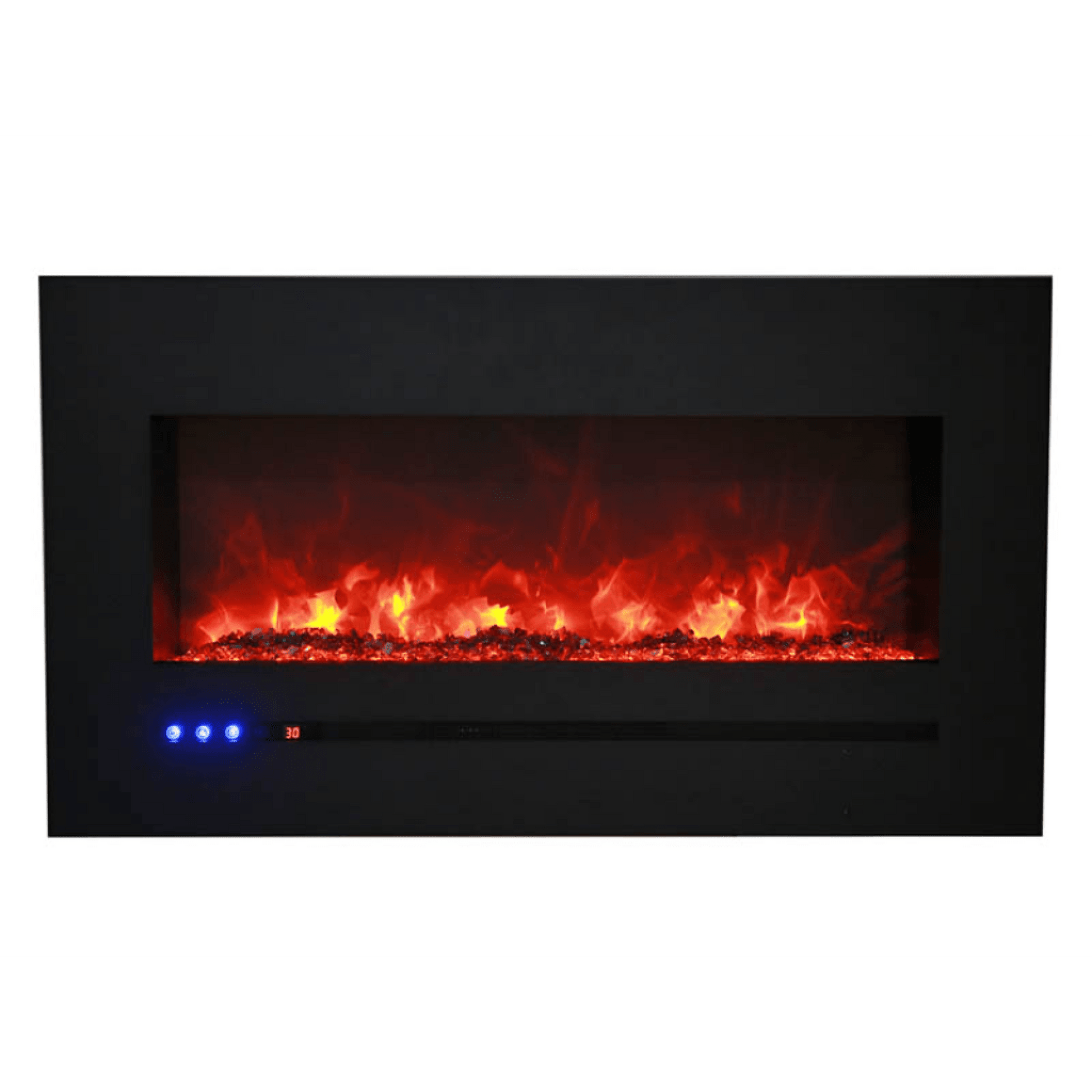 Sierra Flame by Amantii Wall Mount/Flush Mount 88" Electric Fireplace With Deep Charcoal Colored Steel Surround and Glass Media