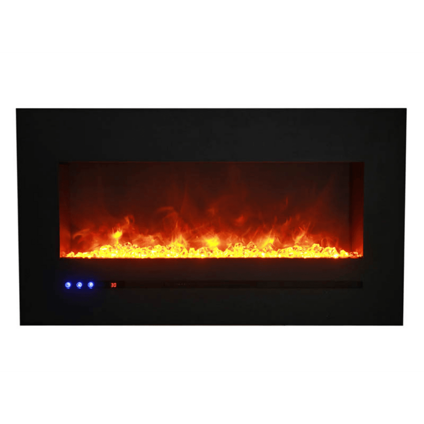 Sierra Flame by Amantii Wall Mount/Flush Mount 88" Electric Fireplace With Deep Charcoal Colored Steel Surround and Glass Media