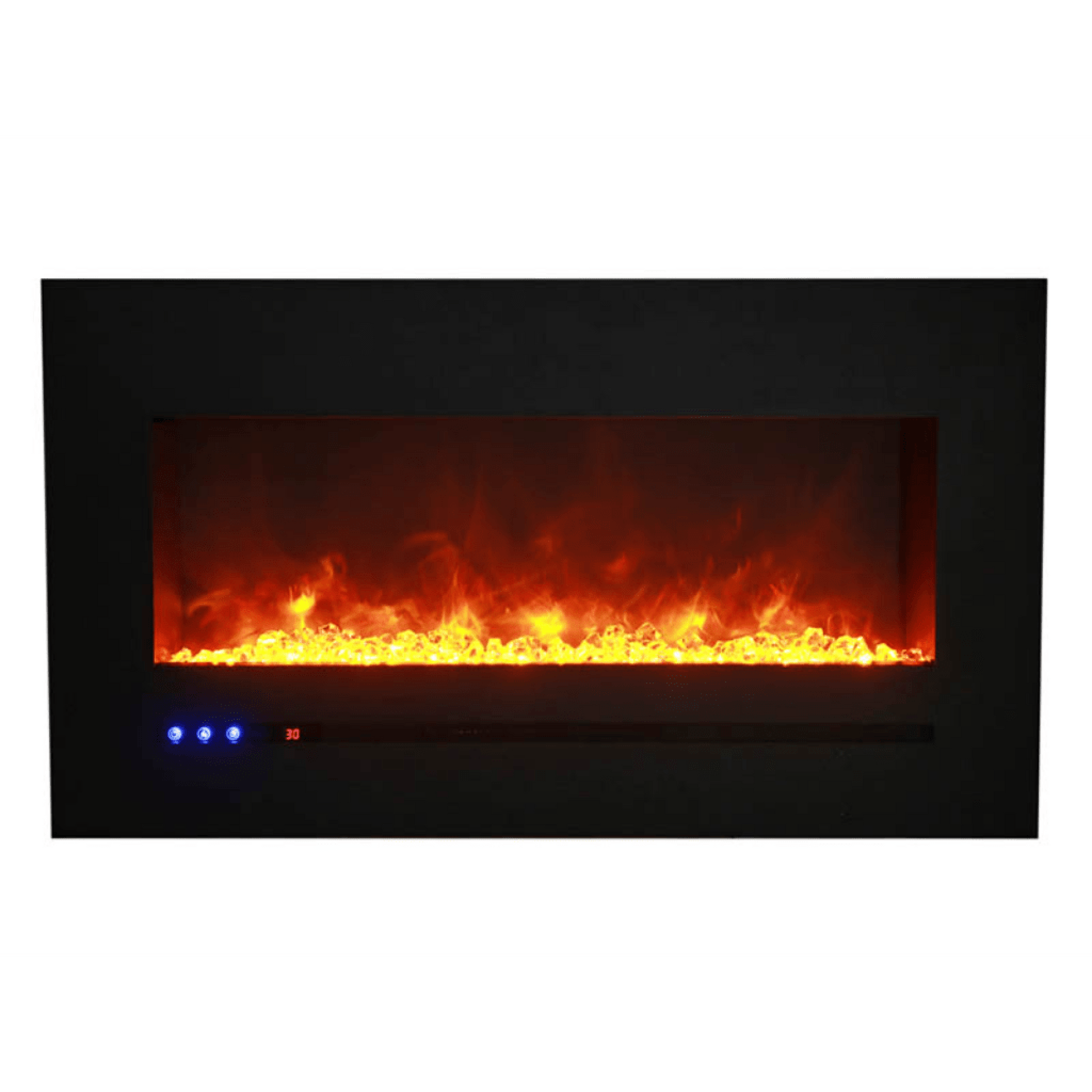 Sierra Flame by Amantii Wall Mount/Flush Mount 88" Electric Fireplace With Deep Charcoal Colored Steel Surround and Glass Media