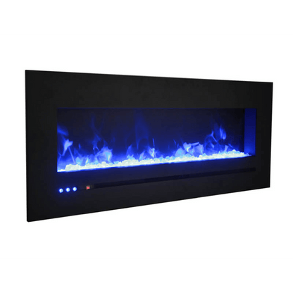 Sierra Flame by Amantii Wall Mount/Flush Mount 34" Electric Fireplace With Deep Charcoal Colored Steel Surround and Glass Media