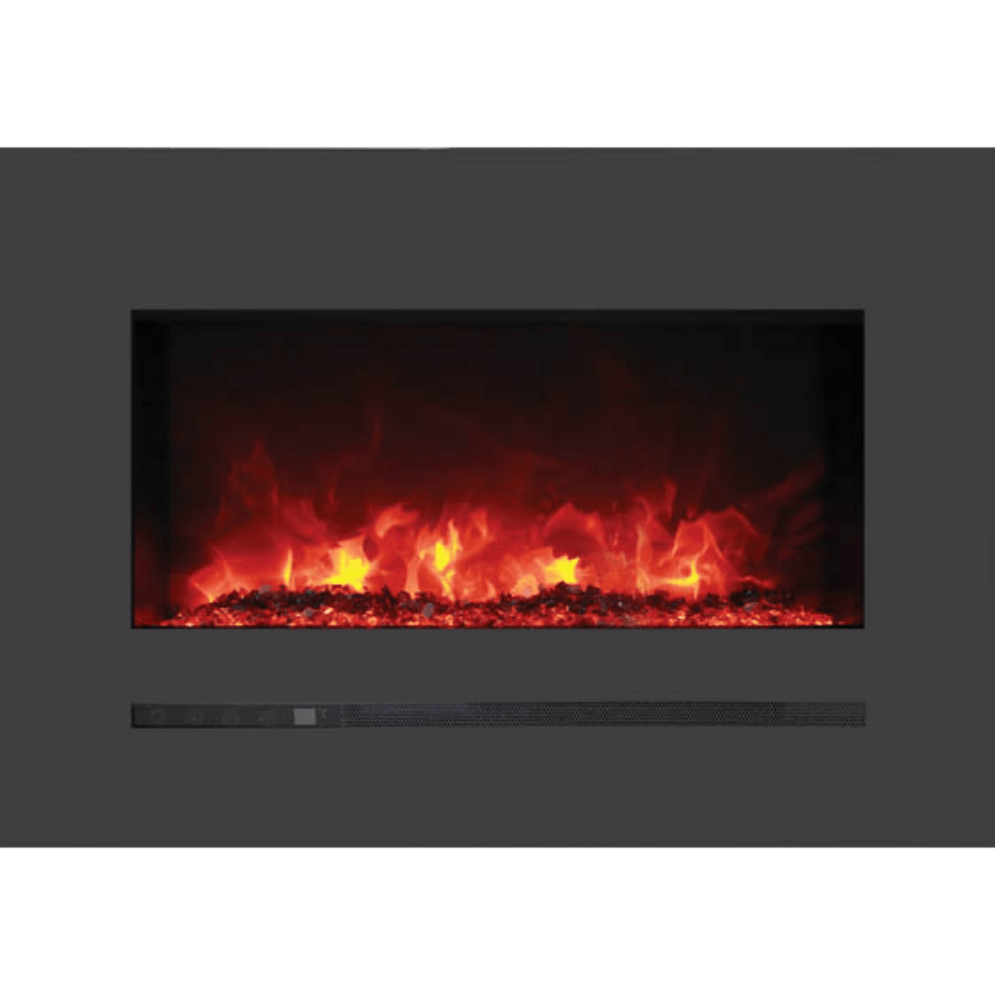 Sierra Flame by Amantii Wall Mount/Flush Mount 88" Electric Fireplace With Deep Charcoal Colored Steel Surround and Glass Media