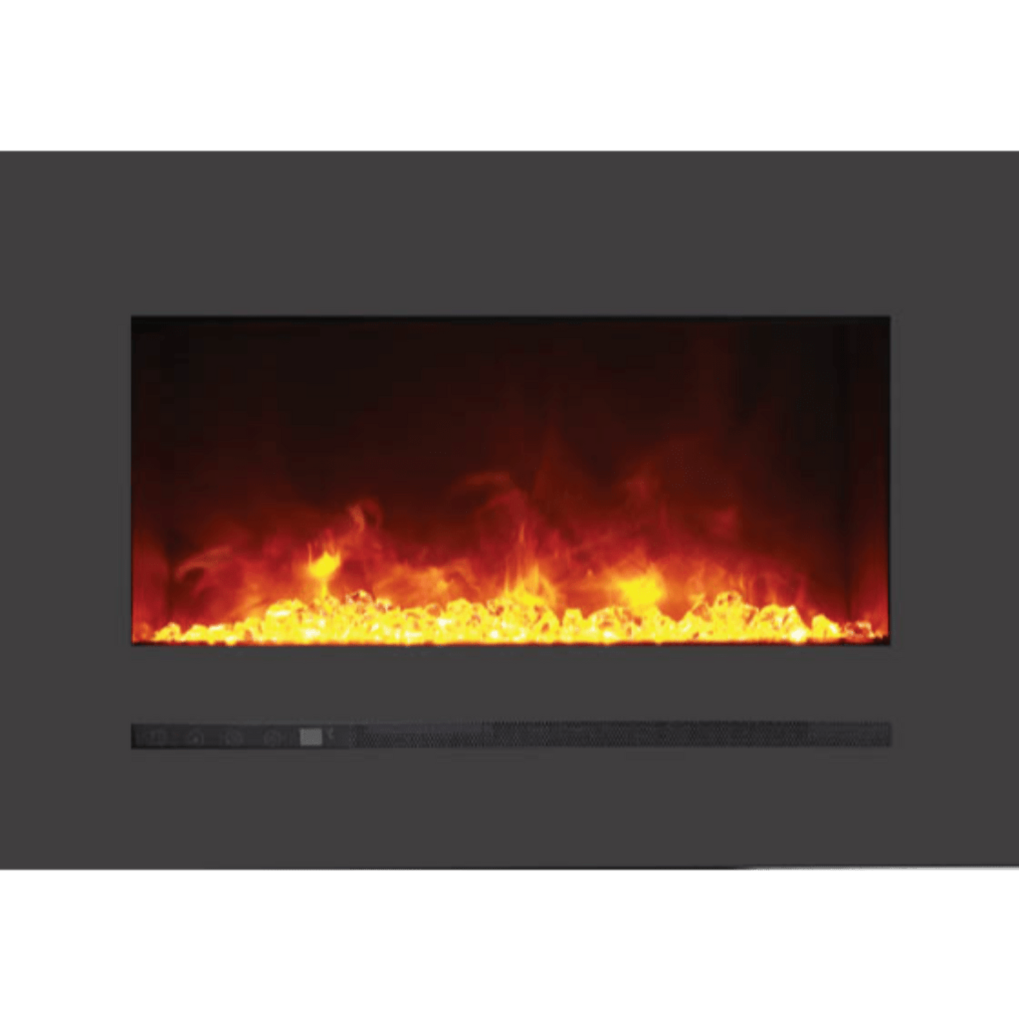 Sierra Flame by Amantii Wall Mount/Flush Mount 88" Electric Fireplace With Deep Charcoal Colored Steel Surround and Glass Media
