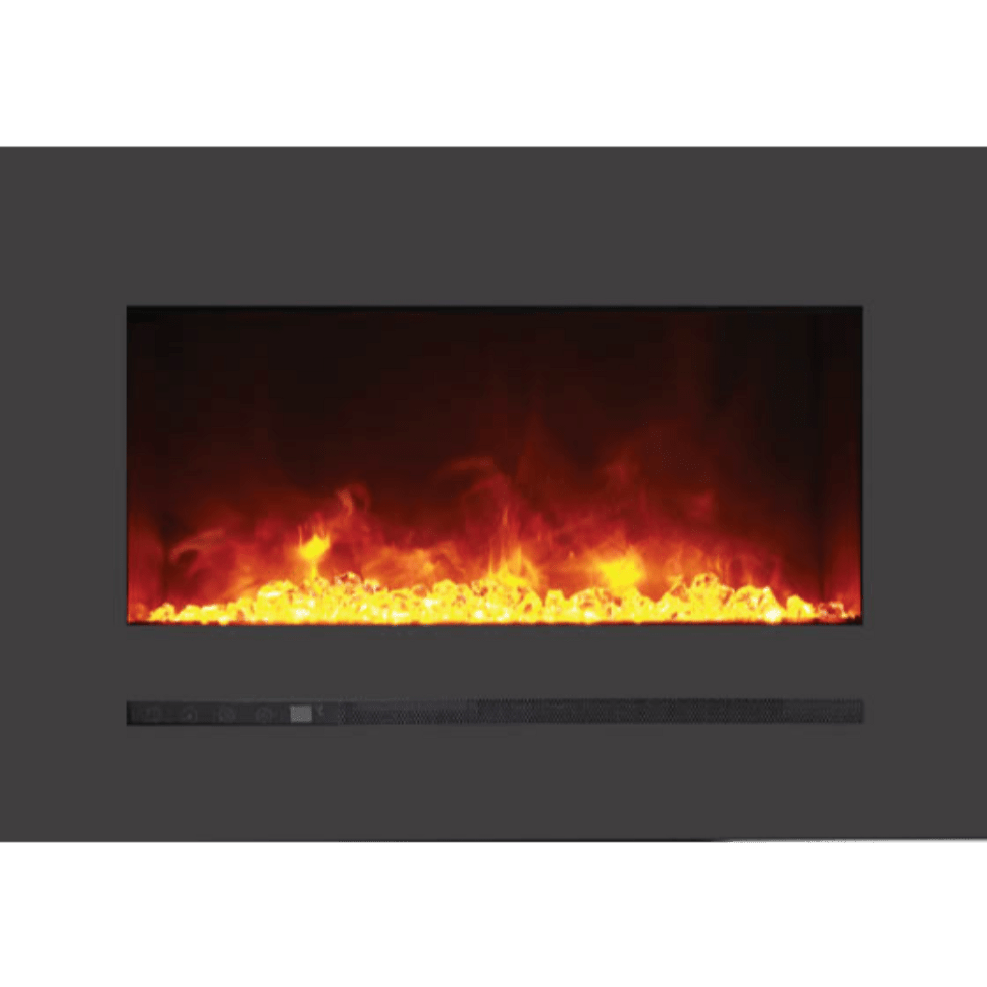 Sierra Flame by Amantii Wall Mount/Flush Mount 88" Electric Fireplace With Deep Charcoal Colored Steel Surround and Glass Media